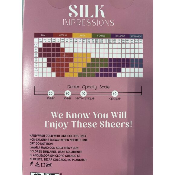 Silk Impressions Pantyhose Size Small Medium Support Sheer 2 Pairs 30 Denier NEW - Picture 4 of 6